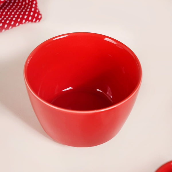 Red Heart Ceramic Fondue Set