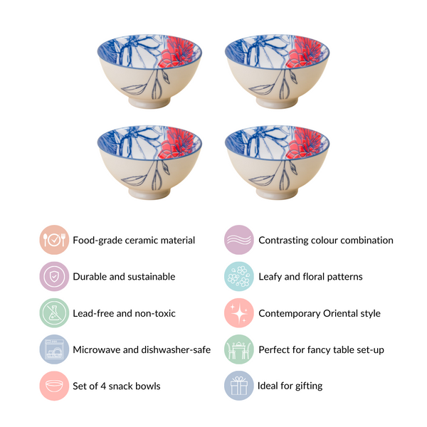 Contemporary Snack Bowls Set Of 4 300ml