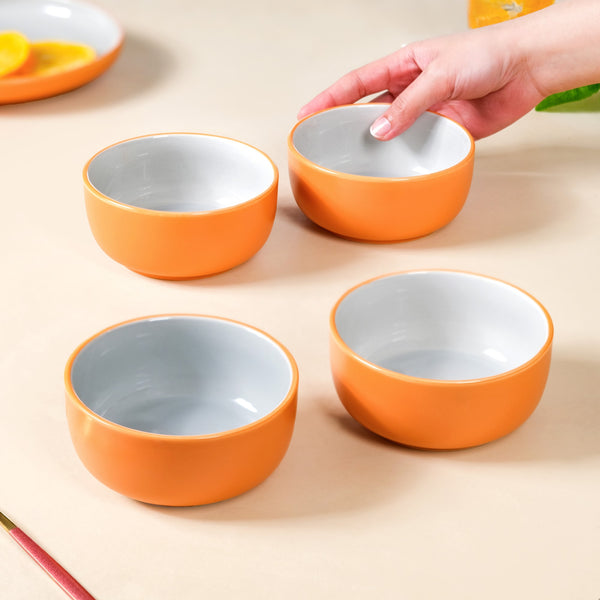 Set Of 4 Zoella Snack Bowls Orange 250ml