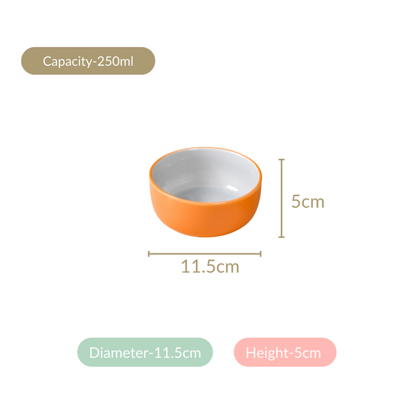 Set Of 4 Zoella Snack Bowls Orange 250ml