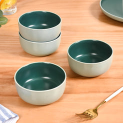 Zoella Green Snack Bowls Set Of 4 250ml - Soup bowls, ceramic bowls, snack bowls, dessert bowls, icecream bowls