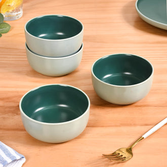 Zoella Green Snack Bowls Set Of 4 250ml - Soup bowls, ceramic bowls, snack bowls, dessert bowls, icecream bowls