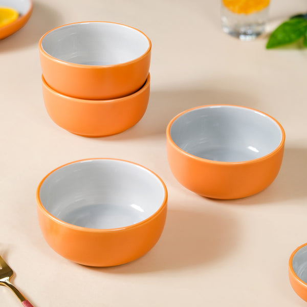 Set Of 4 Zoella Snack Bowls Orange 250ml