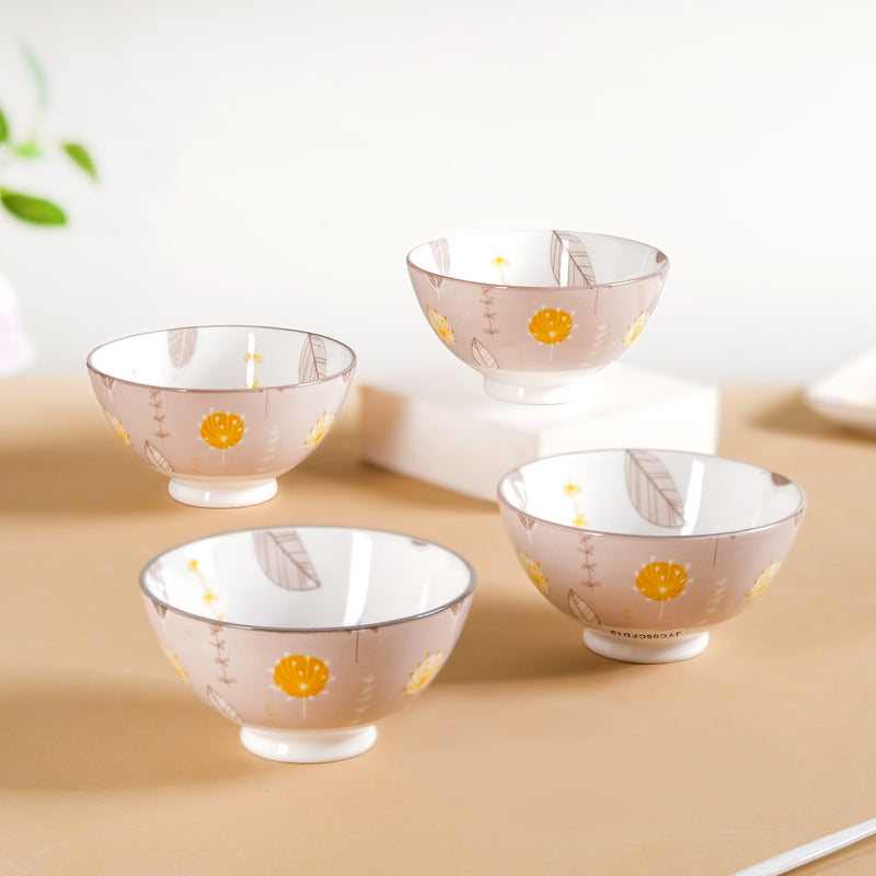 Dandelion Snack Bowls Set Of 4 300ml - Snack bowls, ceramic bowls, icecream bowls, snack bowls set, small bowls