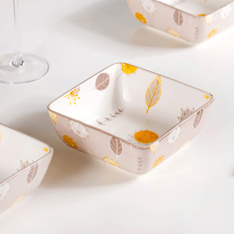 Dandelion Square Snack Bowl Set Of 4 600ml - Microwave safe bowls, serving bowls, square bowls,large bowls, serving dishes