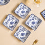 Set Of 4 Blue Blossom Square Snack Bowls 600ml - Serving bowls, ceramic serving bowls, serving bowls set, snack bowls, snack bowls set, ceramic bowls