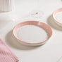 Azo Pink Ceramic Snack Plate Set Of 4 8 Inch - Snack plates, snack serving plates, ceramic snack plates