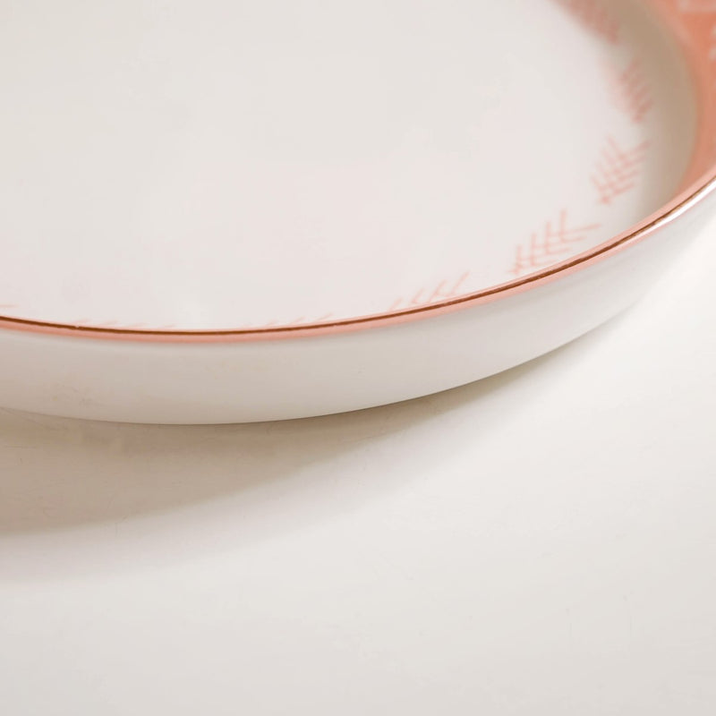 Azo Pink Ceramic Snack Plate Set Of 4 8 Inch - Snack plates, snack serving plates, ceramic snack plates