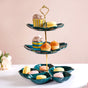 Teal Tantrum Flower 3-tier Snack Stand