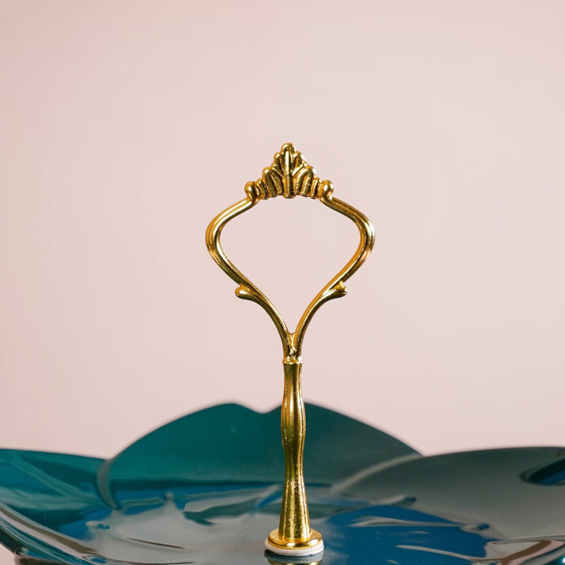 Teal Tantrum Flower 3-tier Snack Stand