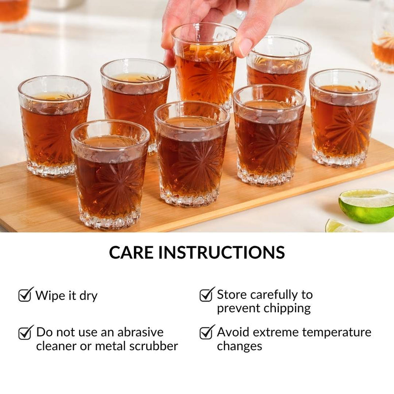 Snowflake Embossed Shot Glass Set Of 12 55ml