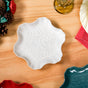 Set Of 3 Snowflake Ceramic Snack Plates