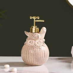 Beige Bird Design Ceramic Liquid Dispenser