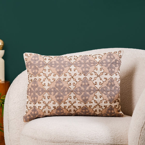 Embroidered Cushion Cover With Handwork 50x35 cm