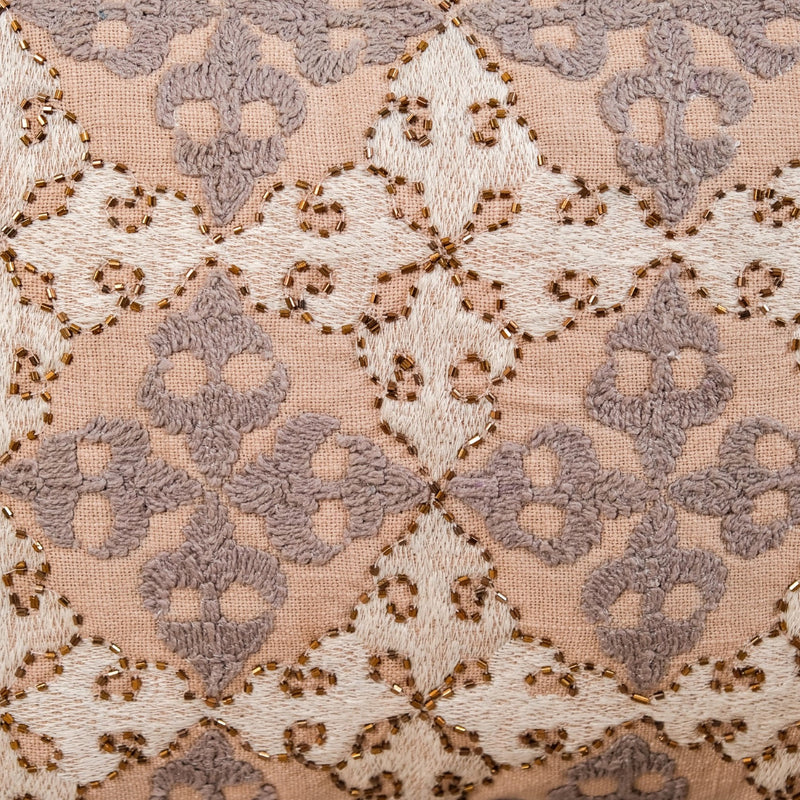 Fleur De Lis Embroidered Cushion Cover 20x14 Inch