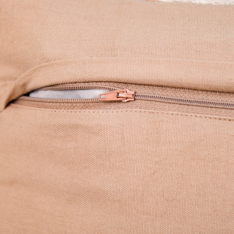 Fleur De Lis Embroidered Cushion Cover 20x14 Inch