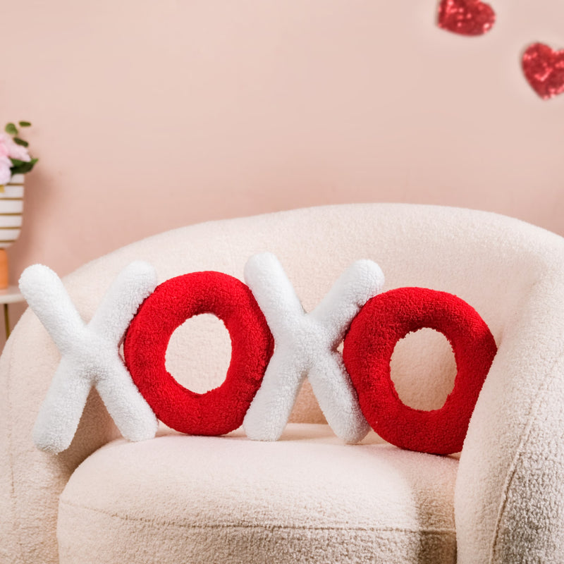 Hugs And Kisses Sherpa Sofa Cushion 25x10 Inch