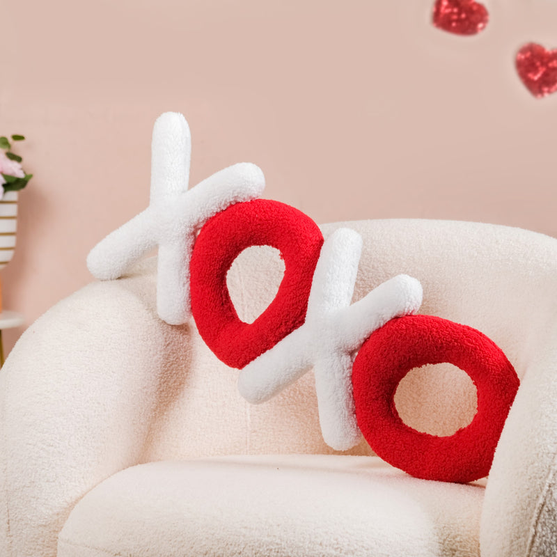 Hugs And Kisses Sherpa Sofa Cushion 25x10 Inch