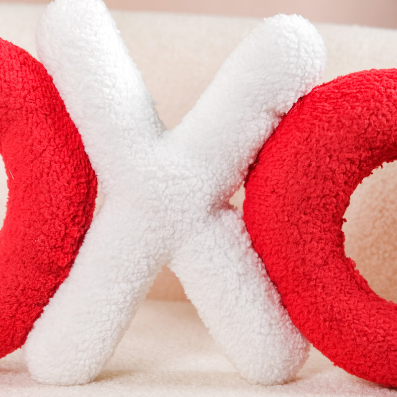 Hugs And Kisses Sherpa Sofa Cushion 25x10 Inch