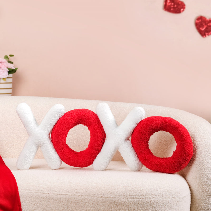 Hugs And Kisses Sherpa Sofa Cushion 25x10 Inch