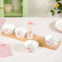 Soft Girl Floral Bowl Tray With Toothpick Holder Set