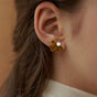 Soft Velvet Blossom Studs Brown