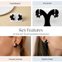 Soft Velvet Blossom Studs Black