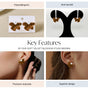 Soft Velvet Blossom Studs Brown