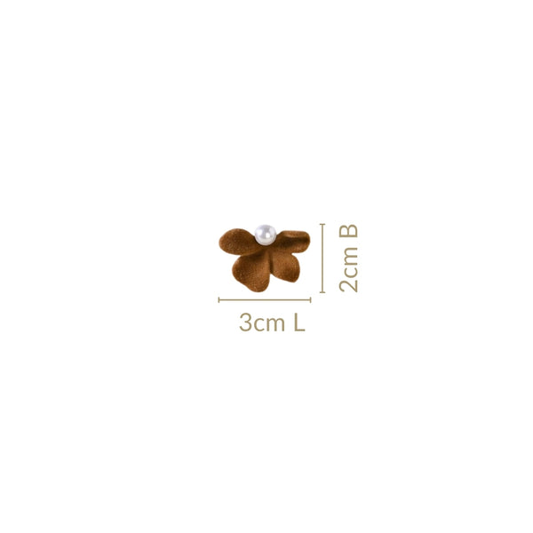 Soft Velvet Blossom Studs Brown