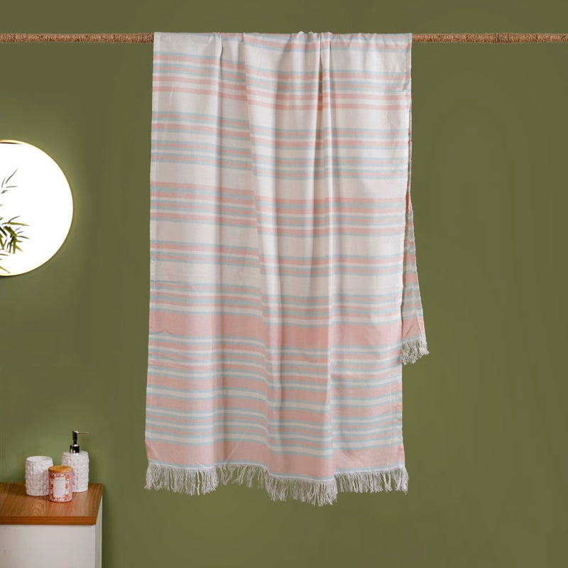 Peachy Beachy Fouta Organic Towels Set Of 2