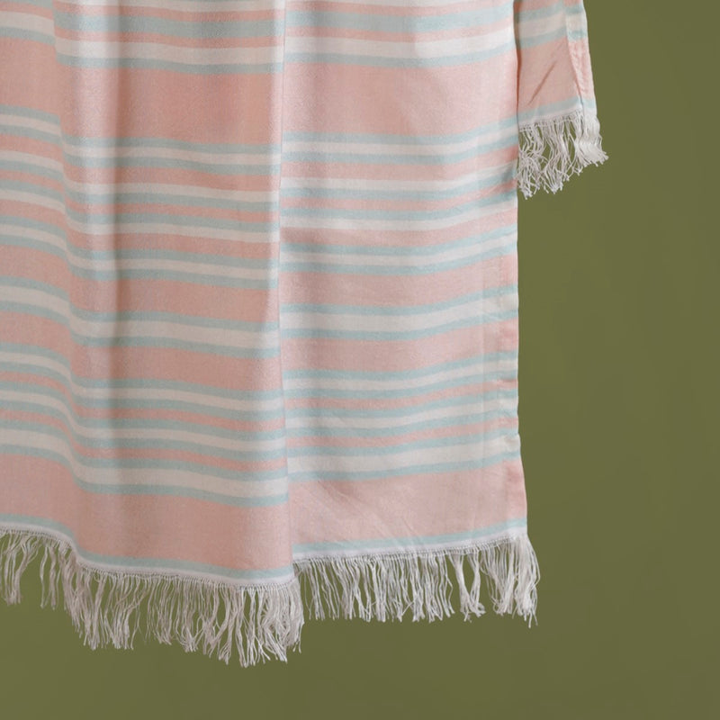 Peachy Beachy Fouta Organic Towels Set Of 2