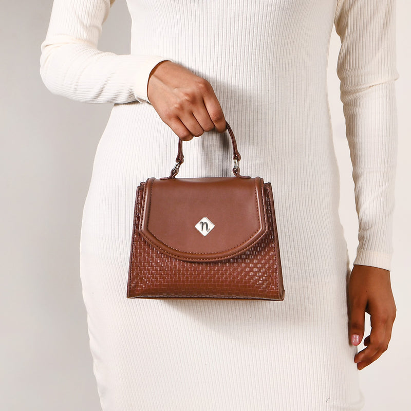 Soi Brown Handbag With Sling Strap