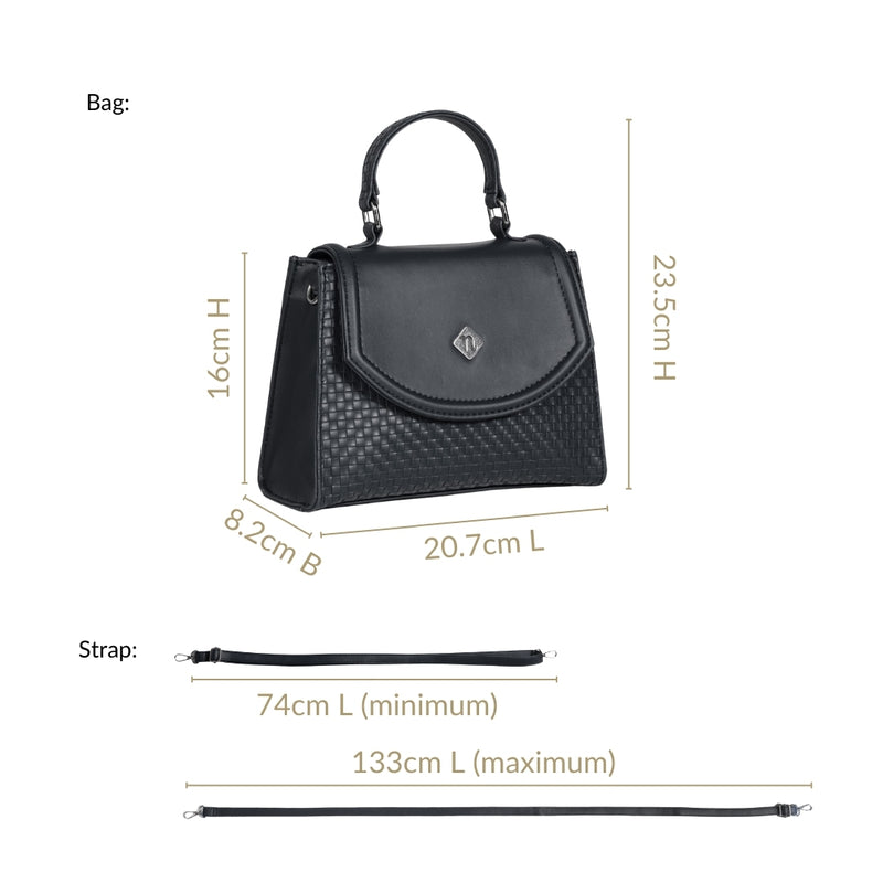 Soi Black Handheld Bag With Sling