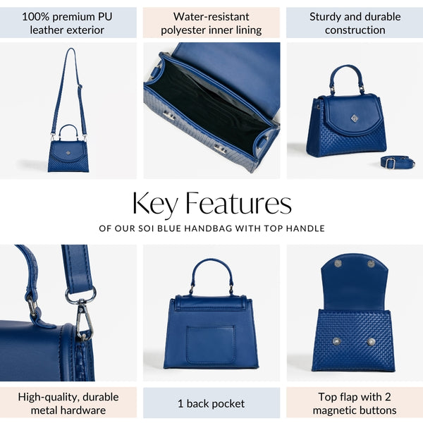 Soi Blue Handbag With Top Handle