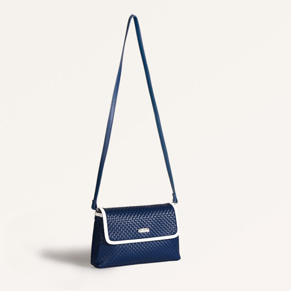 Soi Lattice Navy Blue Clutch Sling Bag