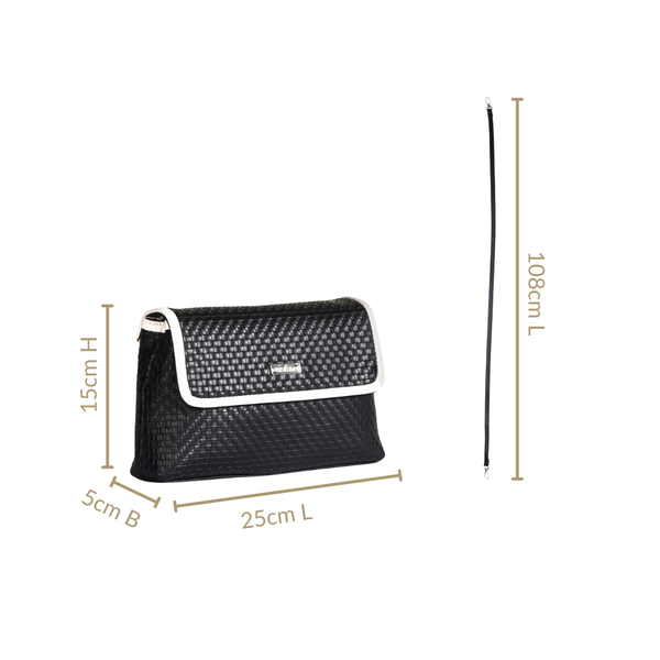 Soi Lattice Black Clutch Bag With Sling