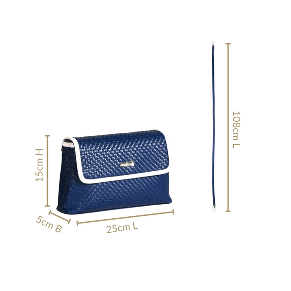 Soi Lattice Navy Blue Clutch Sling Bag