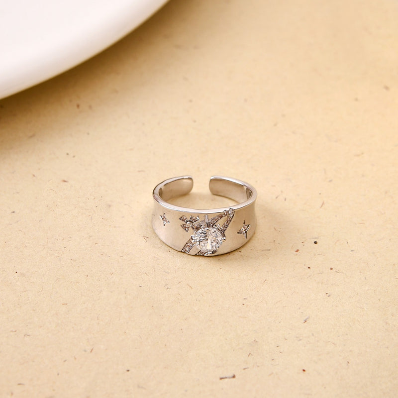 Celestial Bow Solitaire Statement Ring