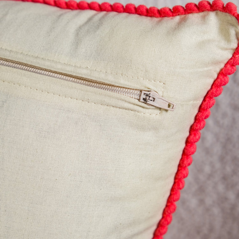 Songbird Bloom Embroidered Cushion Cover 40X40cm