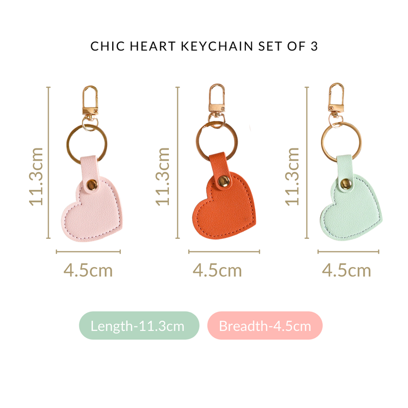 Chic Heart Keychain Set of 3