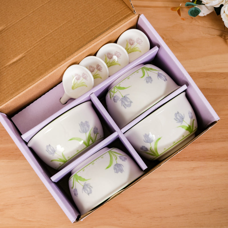 Set Of 4 Tuscany Soup Bowls With Spoons 400ml