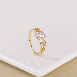 Sparkling Gold Crown Ring