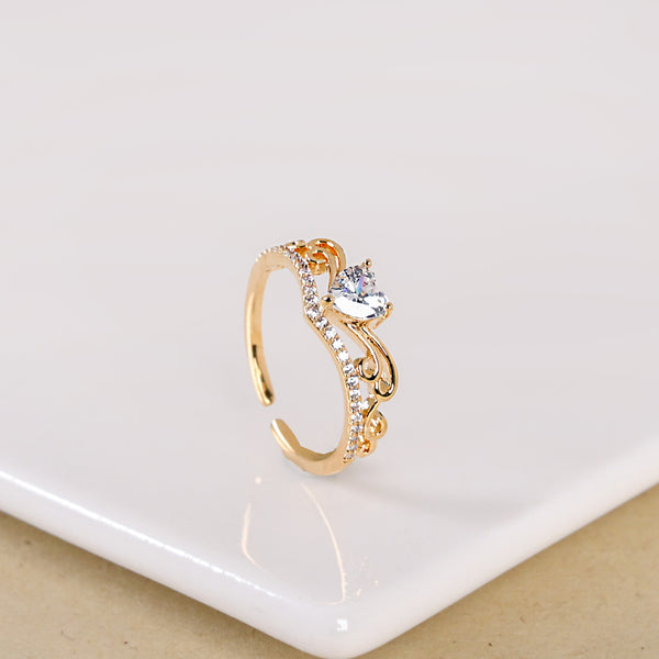 Sparkling Gold Crown Ring