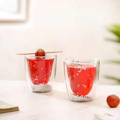 Twinkling Star Double Wall Drinking Glass Set Of 2 225ml