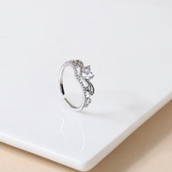 Sparkling Silver Crown Ring