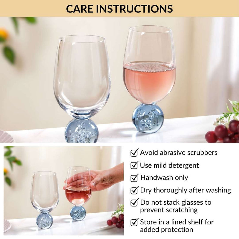 Sphere Wine Glass Set Of 2 400ml Blue