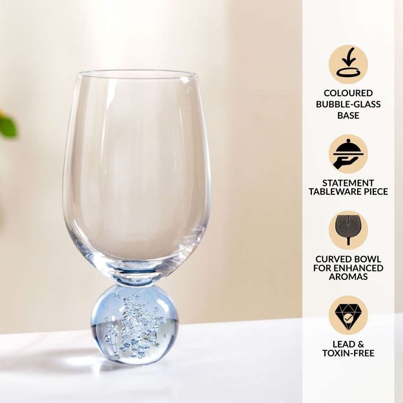 Sphere Wine Glass Set Of 2 400ml Blue