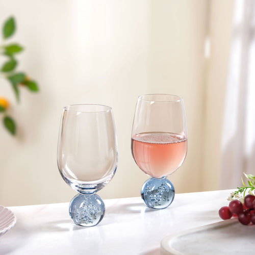 Sphere Wine Glass Set Of 2 400ml Blue