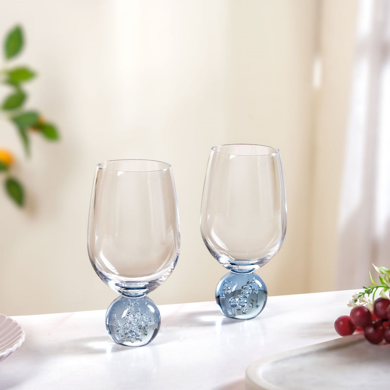 Sphere Wine Glass Set Of 2 400ml Blue