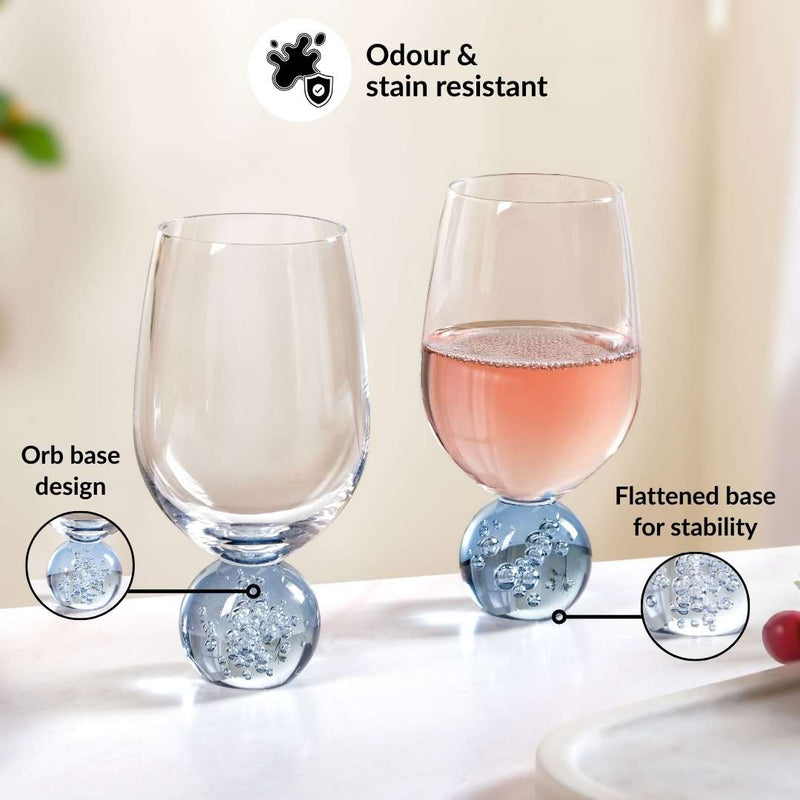 Sphere Wine Glass Set Of 2 400ml Blue